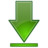 Actions green arrow down bottom Icon